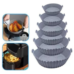 Kit Jogo 6 Formas Silicone Fritadeira Air Fryer Micro-ondas